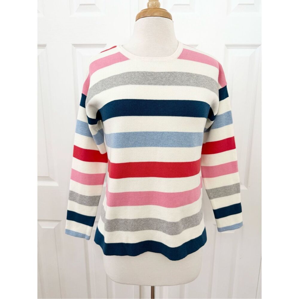 Joules Womens Multicolor Striped Uma Milano Stitch‎ Pullover Sweater Size 6 NWT